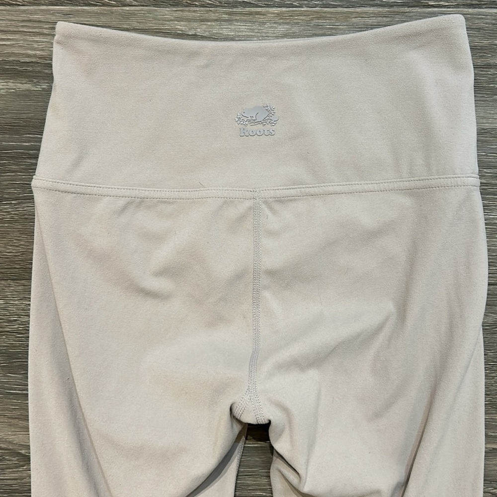 Roots Canada Restore Legging High Rise Light Gray Yoga Soft Stretch 27” Size XS